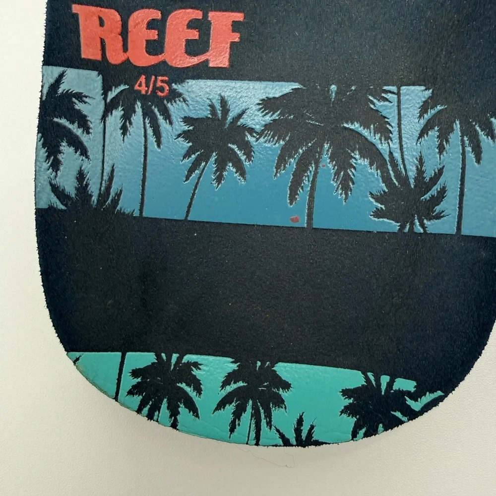 Reef Youth Flip Flops Size 4/5 Palm Tree Stripe Beach Sandals Kids